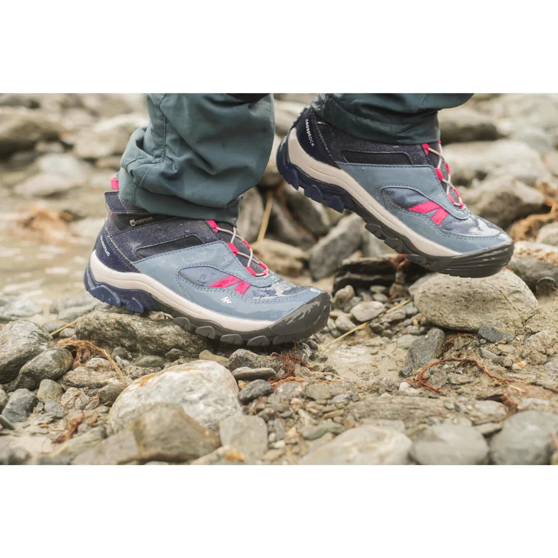 Quechua Kid's Boots - Mid - Waterproof - Grey